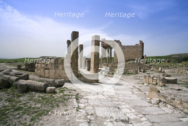The Temple of Pietas Augusta, Dougga (Thugga), Tunisia. Artist: Samuel Magal