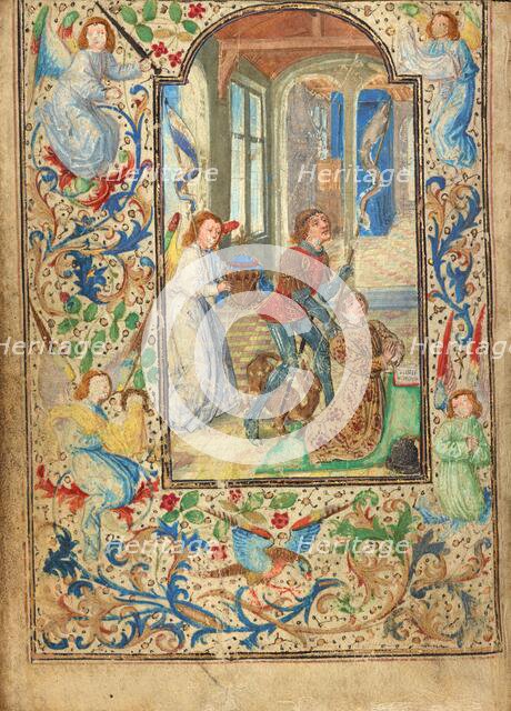 Charles the Bold Presented by Saint George; Prayer Book of Charles the Bold, about 1471. Creator: Lieven van Lathem.
