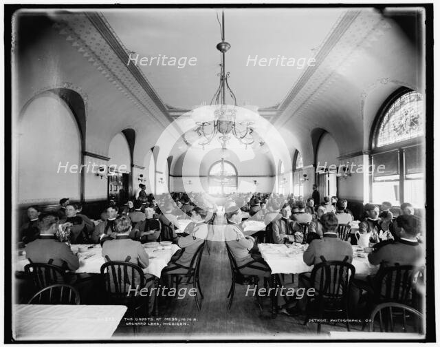 The Cadets at mess, M.M.A., Orchard Lake, Michigan, between 1890 and 1901. Creator: Unknown.