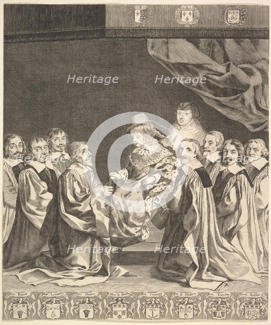 Frontispiece: Les Ordonnances royaux, ca. 1644. Creator: Claude Mellan.