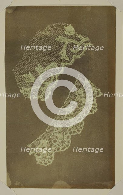 Two Scraps of Lace, c. 1838/42. Creator: William Henry Fox Talbot.
