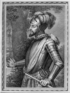 Vasco Núñez de Balboa (1475-1519) From Retratos de los Españoles ilustres, 1791. Artist: Anonymous  