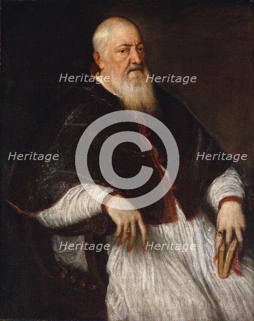 Filippo Archinto (born about 1500, died 1558), Archbishop of Milan, mid-1550s. Creator: Titian.