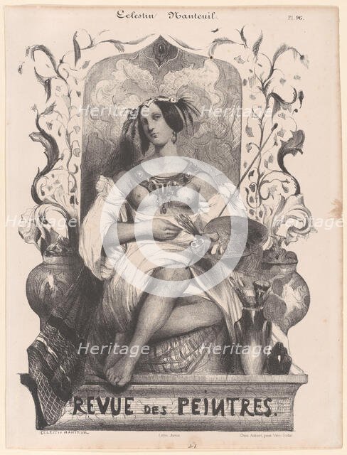 Title Page for the Revue de Peintres, 1835. Creator: Célestin Nanteuil.