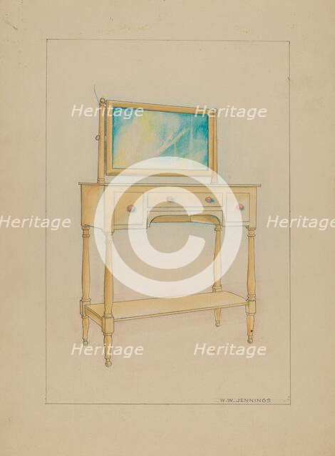 Washstand, c. 1936. Creator: Walter W. Jennings.