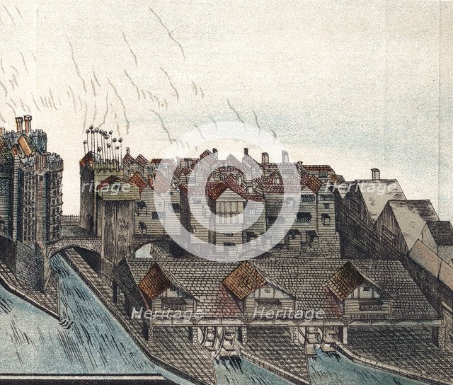 Part of Old London Bridge, c1600. Artist: Unknown