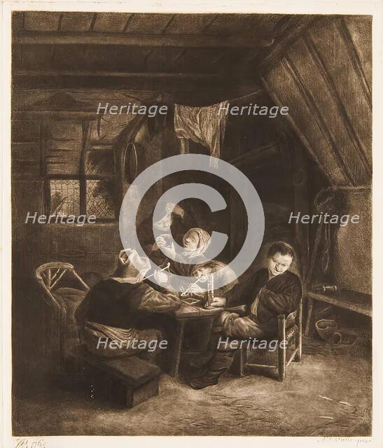 Dutch Interior with Peasants Drinking and Smoking, (c1640s), 1765. Creator: William Baillie.