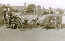 Campion Brothers motorcycle ambulances, Nottingham, Nottinghamshire, c1916. Artist: Unknown