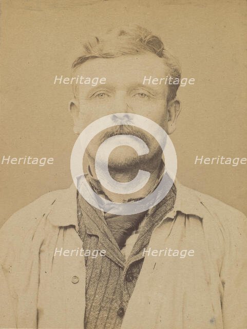 Dejoux. Jules. 46 ans, né le 16/6/48 à La Châtre (Indre). Maçon. Délit de presse. 2/7/94., 1894. Creator: Alphonse Bertillon.