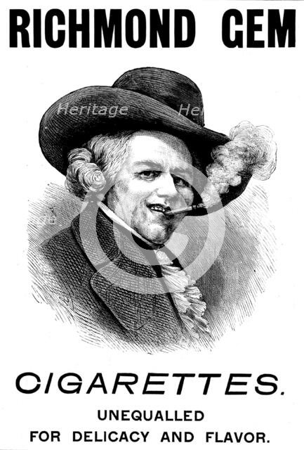Advertisement for Richmond Gem Cigarettes, 1895. Creator: Unknown.