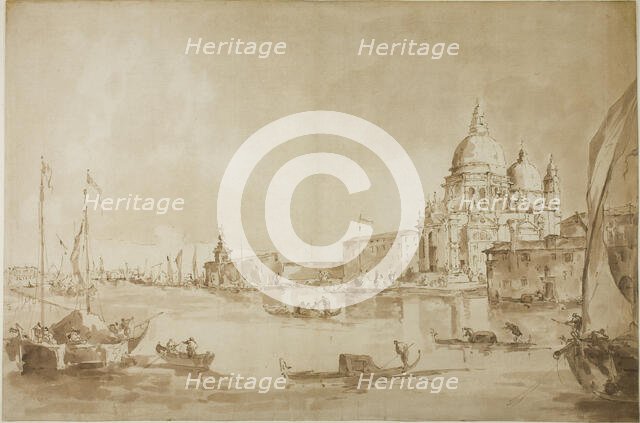 Bacino di San Marco with the Dogana del Mare and Santa Maria della Salute, c.1793. Creator: Francesco Guardi.