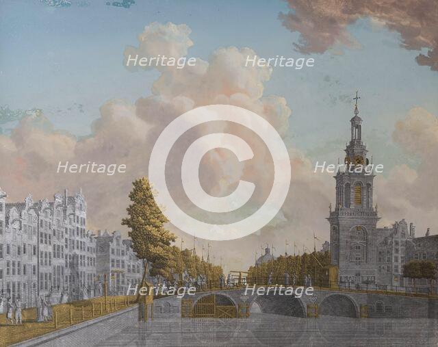View of the Tower called Jan Roodenpoortstoren and the Singel Canal in Amsterdam, 1770-1814. Creator: Jonas Zeuner.