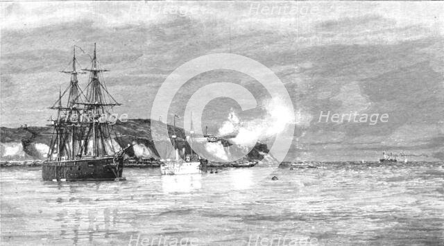 ' The Civil War in Chili, Forts Valdiva and Yerbas at Valparaiso firing on the Rebel Cong...', 1891. Creator: Unknown.