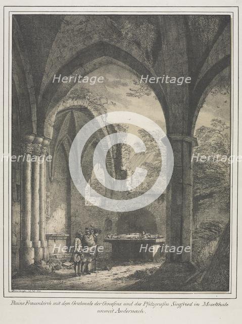 Notable Buildings of the Middle Ages in Germany: Ruins of the Church of the Virgin..., 1821. Creator: Domenico Quaglio (German, 1787-1837).