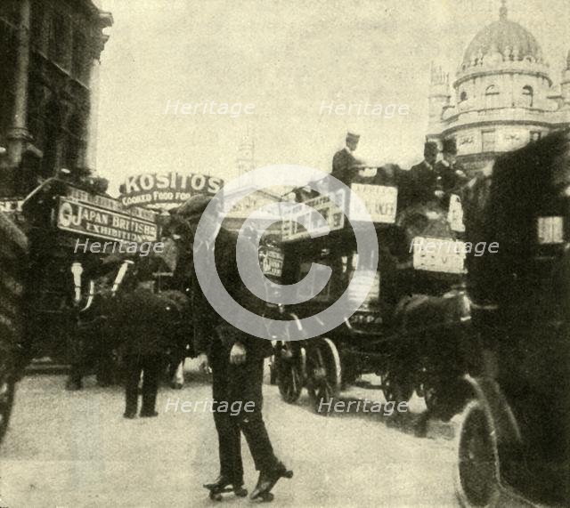 'In the thick of the Traffic by the Mansion House', 1910. Creator: Unknown.