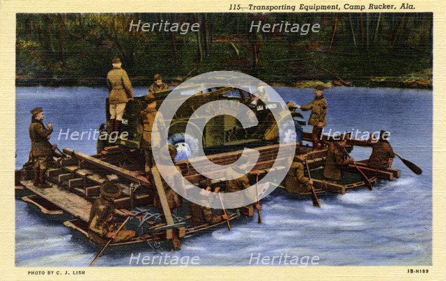 Transporting military equipment, Camp Rucker, Alabama, USA, 1941. Artist: CJ Lish