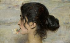Con la rosa tra le labbra (With the Rose Between her Lips), 1895. Creator: Tito, Ettore (1859-1941).