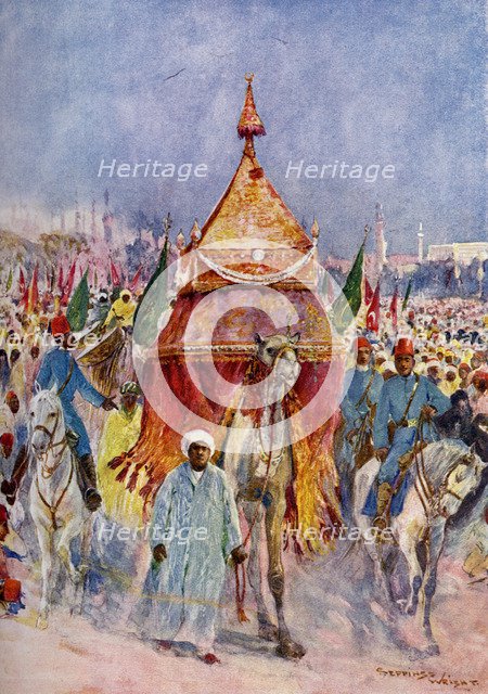 The procession of the Mahmal, Cairo, Egypt. Artist: Unknown