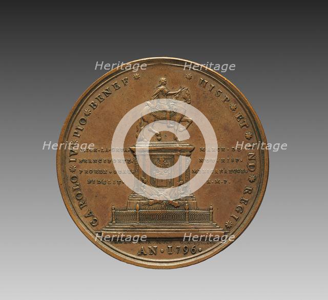 Portrait of Charles IV, King of Spain, and María Luisa, Queen Consort of Charles IV (reverse), 1796. Creator: Manuel Tolsá (Spanish, 1757-1816).