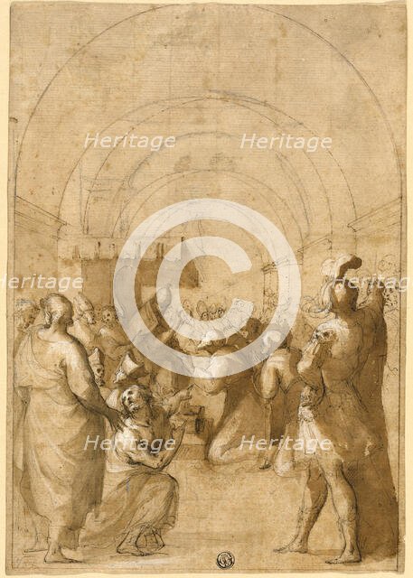 Study for Pope Innocent III Establishing the Franciscan Order, ca. 1580-1600. Creator: Francesco Allegrini.