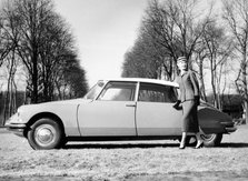 Model with a 1957 Citroën ID 19, c1957. Artist: Unknown