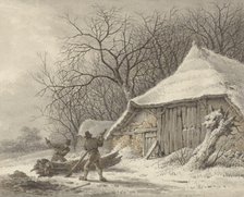 Winter landscape with farm at the Voorbroek in Terborg, 1788-1835. Creator: François Joseph Pfeiffer.
