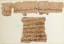 Papyri Fragments of a Letter, Coptic, 7th century. Creator: Unknown.