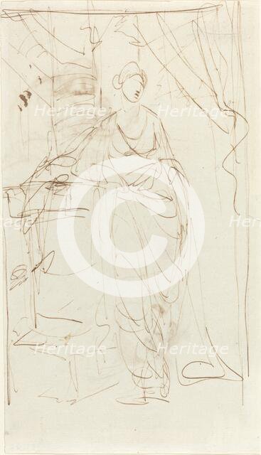 An Elegant Lady in Classical Dress [recto], 1780s. Creator: George Romney.