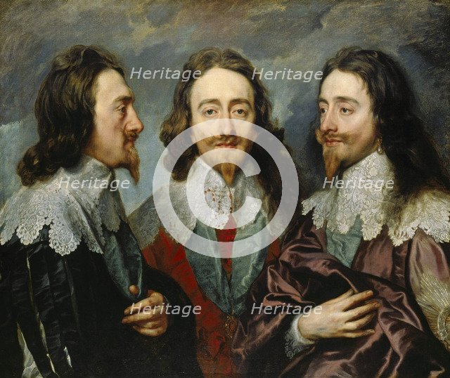 Charles I, King of England  (1600-1649), from Three Angles (The Triple Portrait"), 1636. Creator: Dyck, Sir Anthony van (1599-1641).