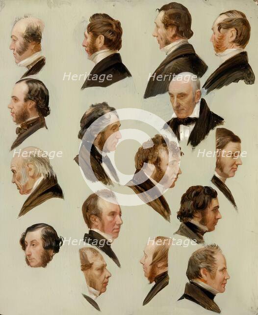Heads of Aberdeen Personalities, 1850-1870. Creator: James William Giles.