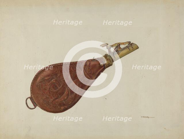 Powder Flask, c. 1940. Creator: Alf Bruseth.