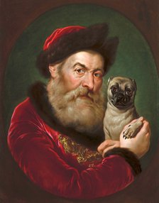 Old man with a Pug, c1740.