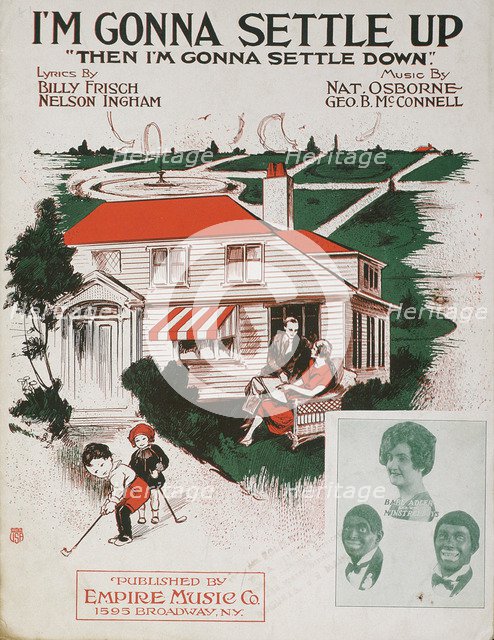 I'm Gonna Settle Up. sheet music cover, 1927. Artist: Unknown