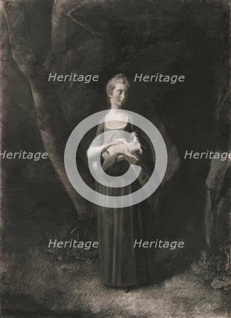 Miss Cunningham Holding Her King Charles Spaniel, 1770. Creator: Robert Healy.