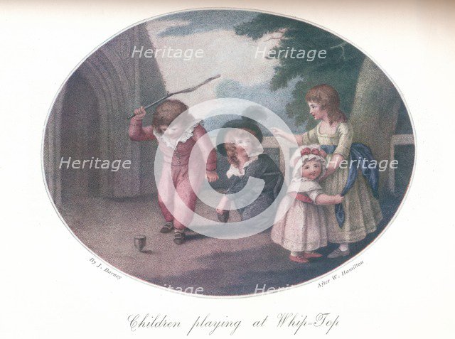 Children Playing at Whip-Top, 1910. Artist: Joseph Barney