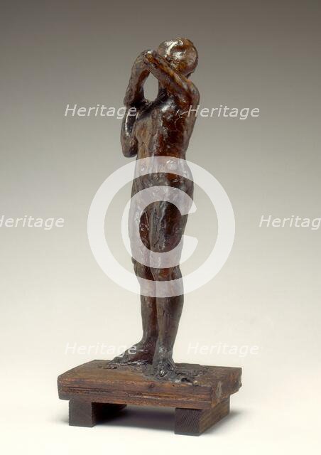 Dancer Adjusting the Shoulder Strap of Her Bodice, 1880s/1890s. Creator: Edgar Degas.