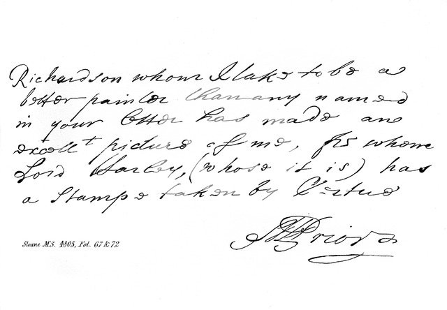 Part of a letter from Matthew Prior the poet, late 17th-early 18th century, (1840). Artist: Matthew Prior