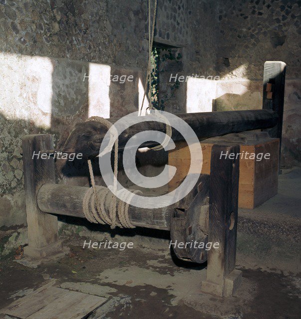 Wine-press in a house in the Roman town of Pompeii, 1st century. Creator: Unknown.