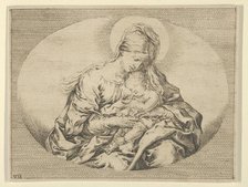 The Virgin holding the infant Christ, an oval composition, after Reni, ca. 1600-1640. Creator: Anon.