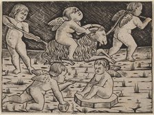 Five Cupids Playing, c. 1475/1500. Creator: Master F.B..