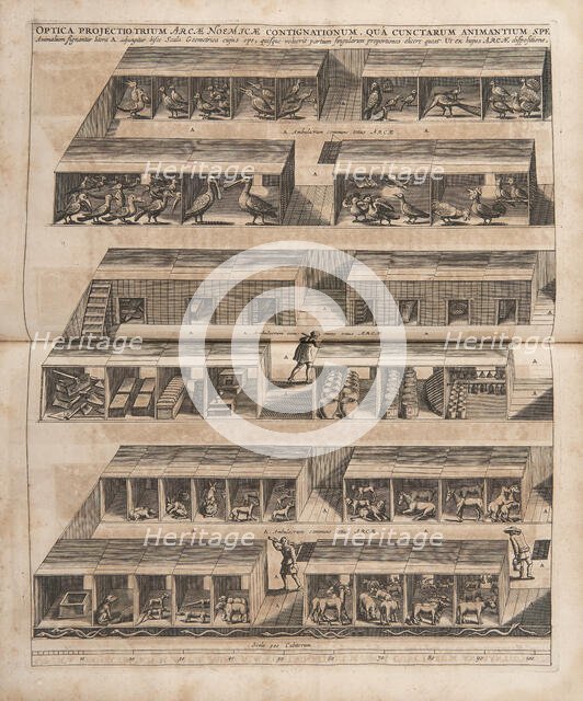 Noah's Ark (Arca Noë), 1675. Creator: Kircher, Athanasius (1602-1680).