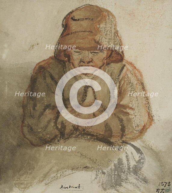 Sitting elderly woman. Creator: Nicolaes Maes.