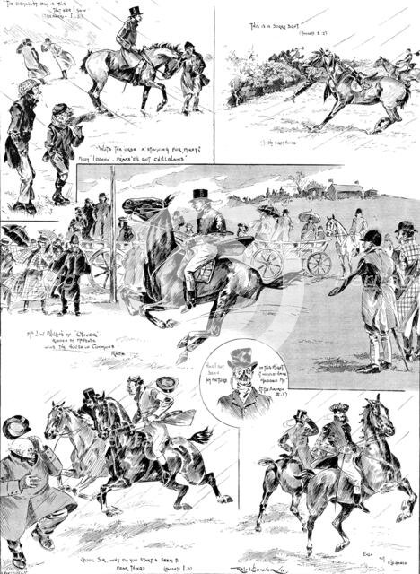 Sketches at the House of Commons and Brigade of Guards Point-to-Point Races..., March 26, 1898. Creator: Carl Hentschel.
