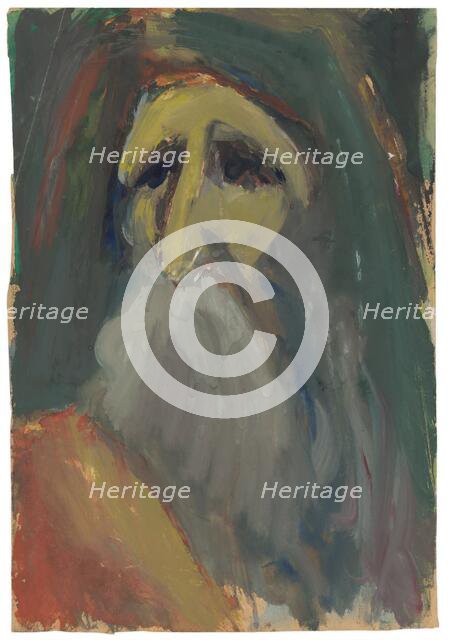 Old man's head with a beard, 1940/1944. Creator: Ján Novák.