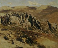 Rocky landscape near Olevano, 1870. Creator: Carl Schuch.