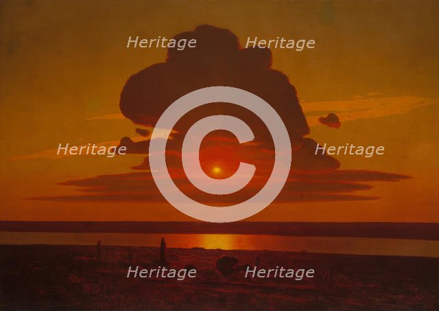 Red Sunset on the Dnieper, 1905-8. Creator: Arkhip Ivanovich Kuindzhi.