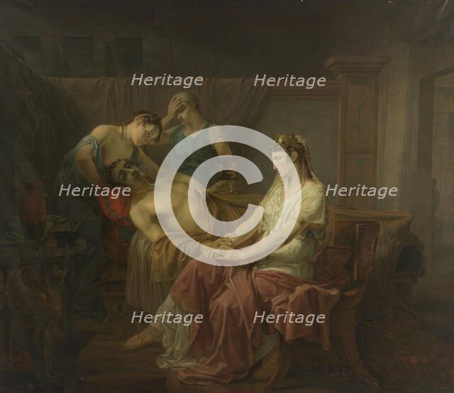 The Mortally wounded Mark Anthony with Cleopatra, 1823-1825. Creator: Louis Moritz.