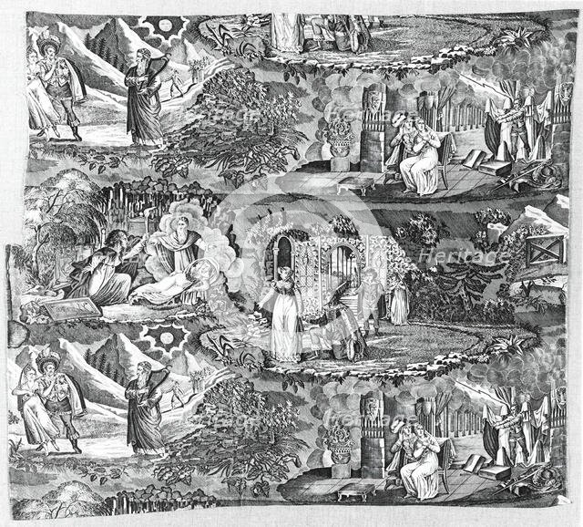 Le Vampire (The Vampyre) (Furnishing Fabric), France, c. 1820. Creator: Unknown.