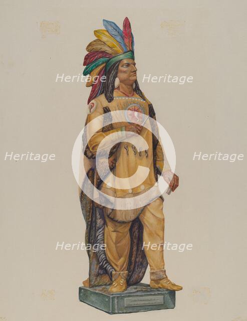Cigar Store Indian, 1935/1942. Creator: Harriette Gale.