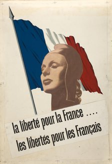 'Freedom for France - freedom for the French', World War II poster, 1940. Creator: Unknown.